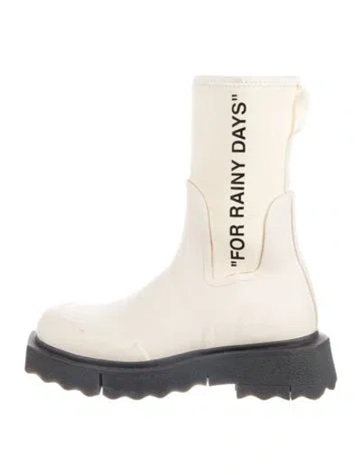 Pre-owned Off-white Rubber Rain Boots In Neutrals