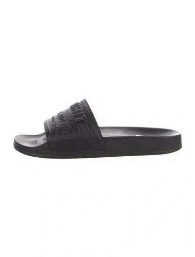 Pre-owned Off-white Rubber Slides In Black