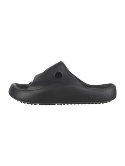 Pre-owned Off-white Rubber Slides In Black