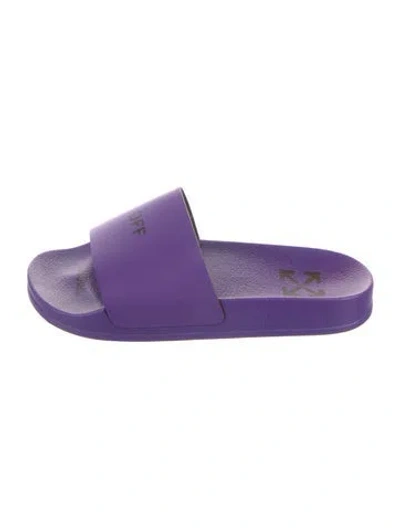 Pre-owned Off-white Rubber Slides In Purple