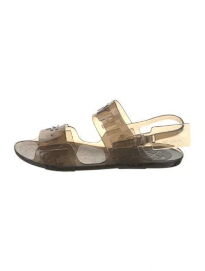 Pre-owned Off-white Rubber Slingback Sandals In Gray