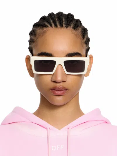 Off-white Ruby Dark Grey Lens Sunglasses In White