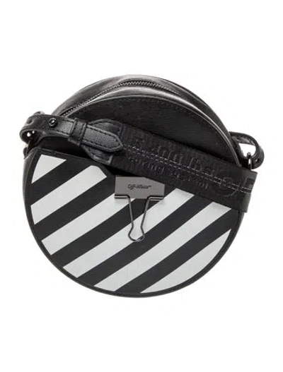 Pre-owned Off-white Saffiano Leather Crossbody Bag In Black/white