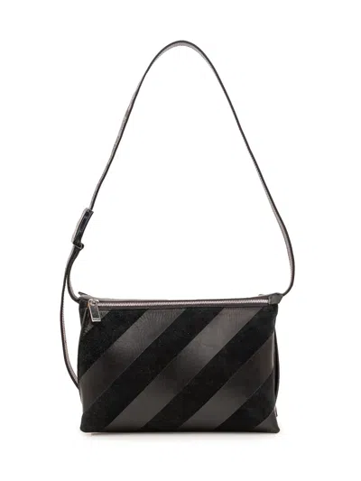 Off-white Sandbag 404 Diagonal Zip-up Shoulder Bag In Black