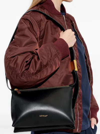 Off-white Sandbag 404 Leather Shoulder Bag In Animal Print