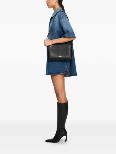 Off-white Sandbag 404 Leather Shoulder Bag In Black