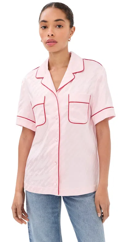 Off-white Jacquard Satin Shirt In Pink