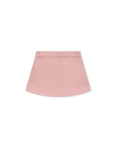 Off-white Kids' Satin Patch Cargo Skirt In Pink
