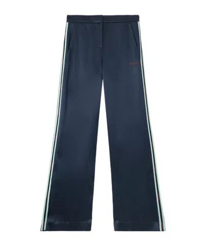 Off-white Satin Stripe Wide-leg Pants