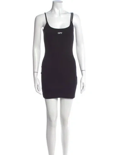 Pre-owned Off-white Scoop Neck Mini Dress In Black