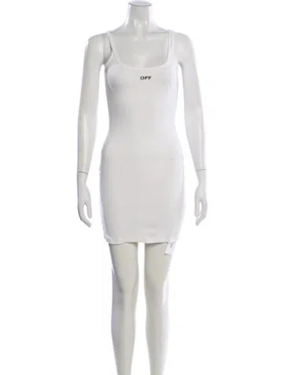 Pre-owned Off-white Scoop Neck Mini Dress In Gray