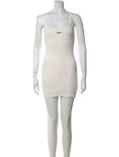 Pre-owned Off-white Scoop Neck Mini Dress In Neutral
