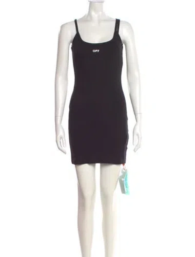 Pre-owned Off-white Scoop Neck Mini Dress W/ Tags In Black