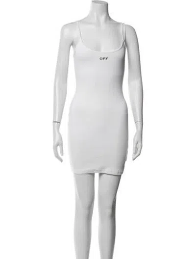 Pre-owned Off-white Scoop Neck Mini Dress In White