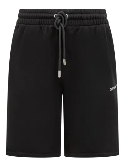 Off-white Scribble Diag Skate Sweatshorts For Men In Black