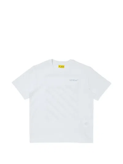 Off-white Kids' Scribble Diag T-shirt In White