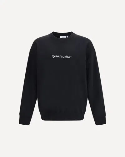 Off-white Script Arrow Crewneck Sweatshirt In Black