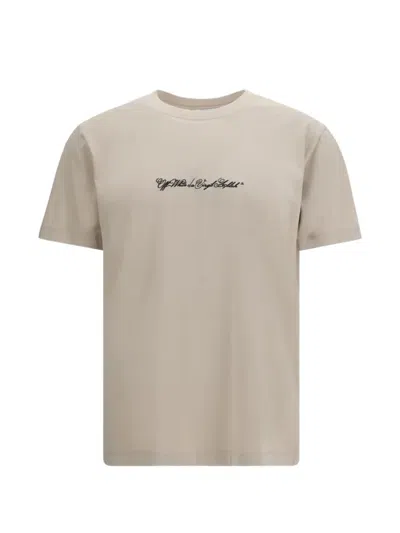 Off-white Script Arrow T-shirt In Burgundy