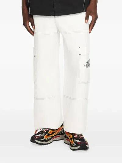 Off-white Script Cotton Cargo Pants In White