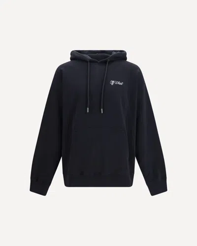 Off-white Script Logo Skate Hoodie In Black