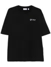 Off-white Crew-neck Cotton T-shirt With Contrasting Logo In Black