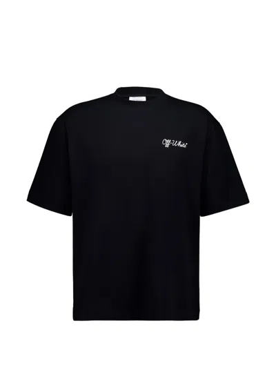 Off-white Script Crewneck Short-sleeved T-shirt In Black