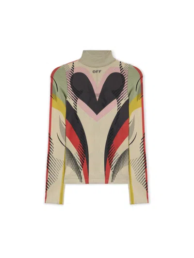 Off-white Seamless Color Block Top In Multi
