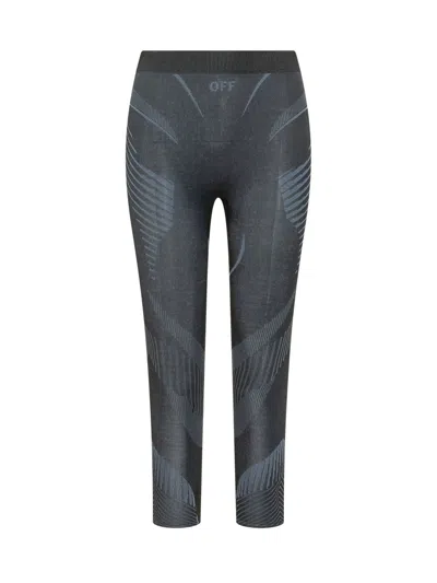 Off-white Sethe Stane Seamless Leggings In Black-electric Blue