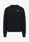 Off-white Mens Black Off-logo Crewneck Cotton Sweatshirt In Black