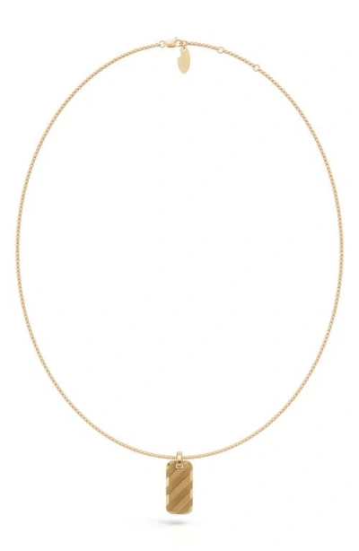 Off-white Shadow Strip Tag Pendant Necklace In Gold
