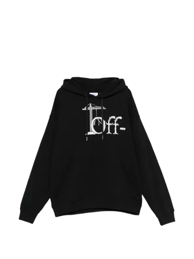 Off-white Shared Logo Skate Hoodie In Black
