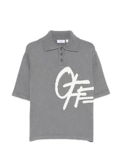 Off-white Shared-logo Short-sleeve Polo Shirt In Gray