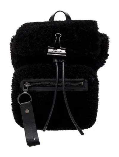 Pre-owned Off-white Shearling Backpack In Black