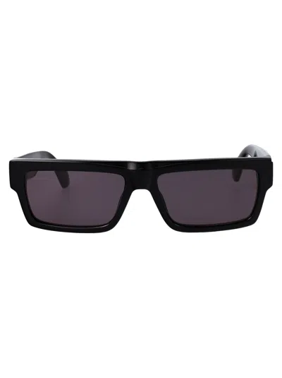 Off-white Shiny Black Acetate Sunglasses