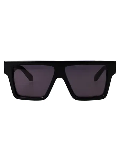 Off-white Shiny Black Acetate Sunglasses