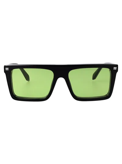 Off-white Shiny Black Acetate Sunglasses