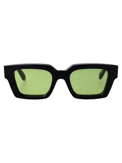 Off-white Shiny Black Acetate Sunglasses