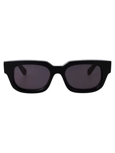 Off-white Shiny Black Acetate Sunglasses In Multi