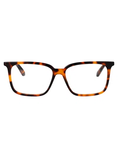 Off-white Shiny Dark Havana Acetate Glasses In Brown