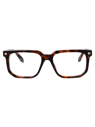 Off-white Shiny Havana Acetate Glasses In Brown