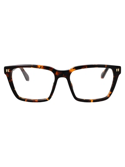 Off-white Shiny Havana Acetate Glasses In Multi