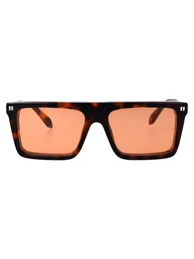 Off-white Shiny Havana Acetate Sunglasses In Brown