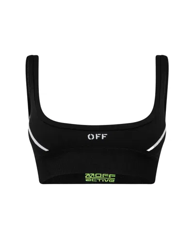 Off-white Short Camisole Bra In Black