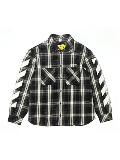 Pre-owned Off-white Kids'  Short Sleeve Button Down Shirt In Black