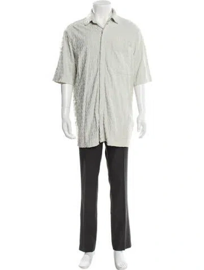 Pre-owned Off-white Short Sleeve Shirt In Green