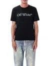 Off-white Black Oversized T-shirt With Contrasting Logo Lettering Print In Cotton Man In Black
