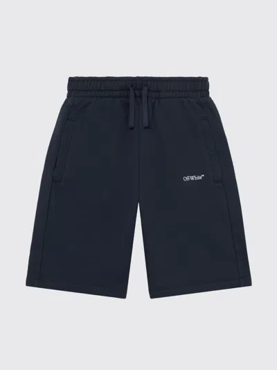 Off-white Kids'  ショートパンツ ボーイ カラー ブルー In Blue