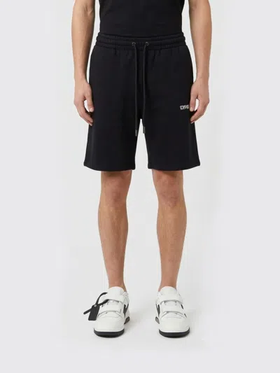 Off-white Logo Printed Drawstring Shorts In Black