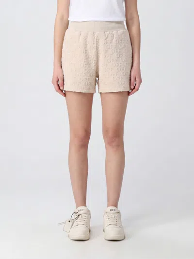 Off-white Shorts Woman Color Beige In Neutral