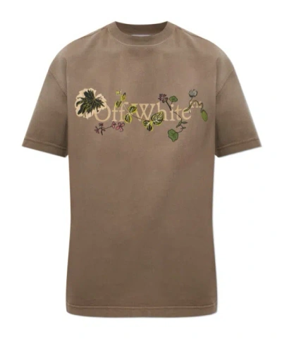 Off-white Short-sleeve T-shirt In Brown